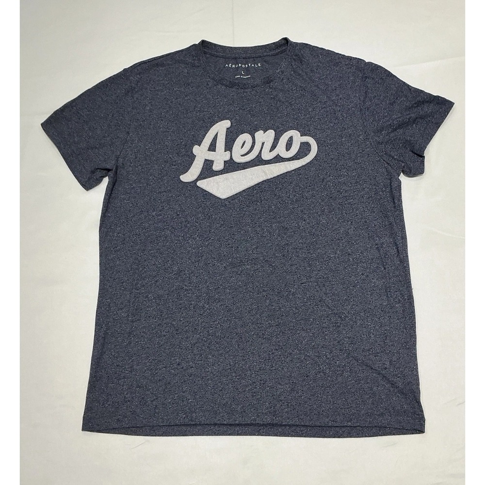 Aeropostale Shirt Mens Large Blue Raised‎ Letters Casual
